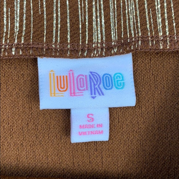 Lularoe brown and gold Cassie skirt sz sm - Picture 4 of 5